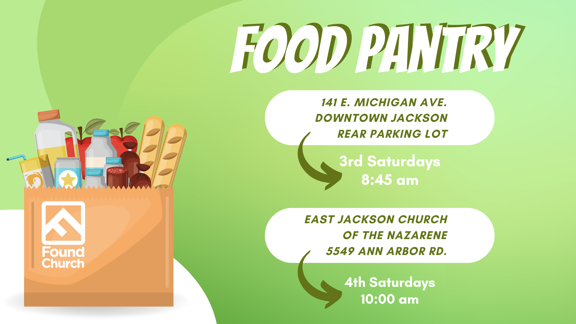 Food Pantries run by Found Church