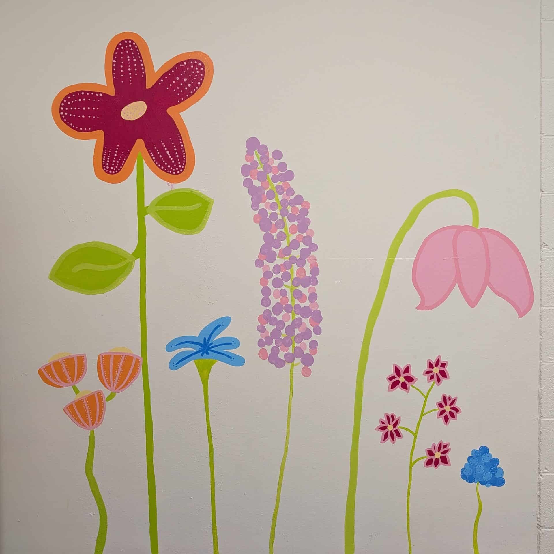 Flowers painted in the Garden classroom at Found Church