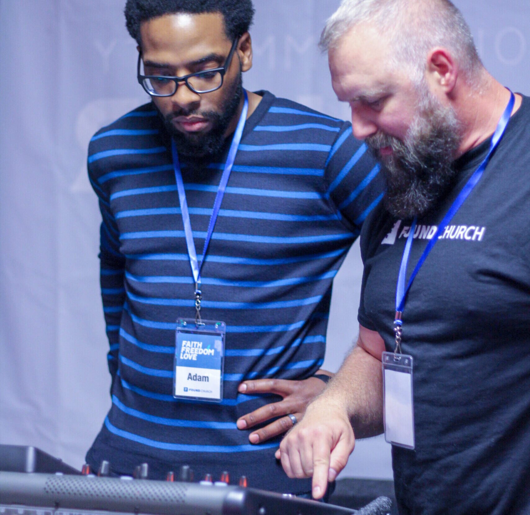 The sound booth at Found Church at Parkside