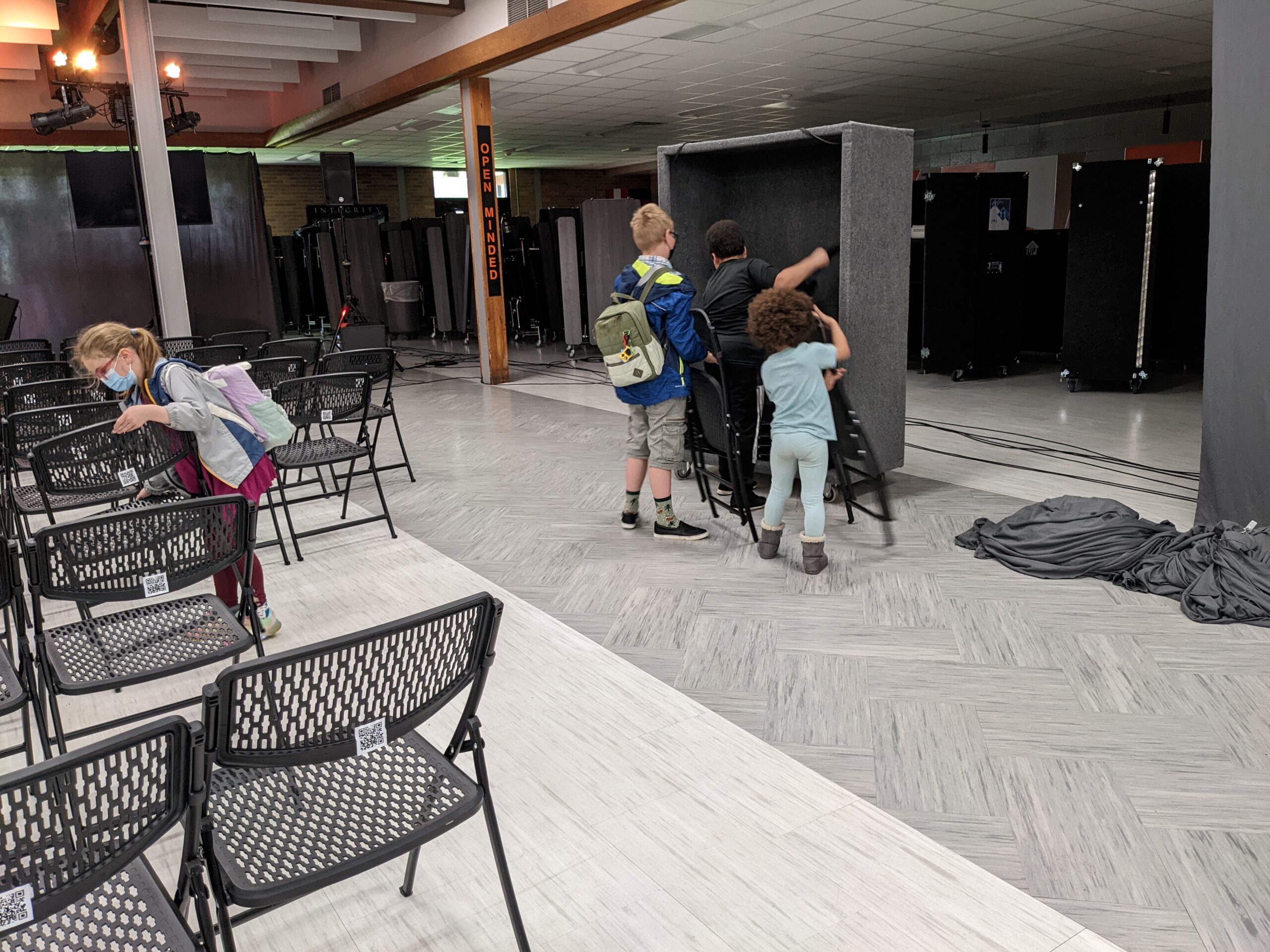 Packing up chairs at Found Church at Parkside