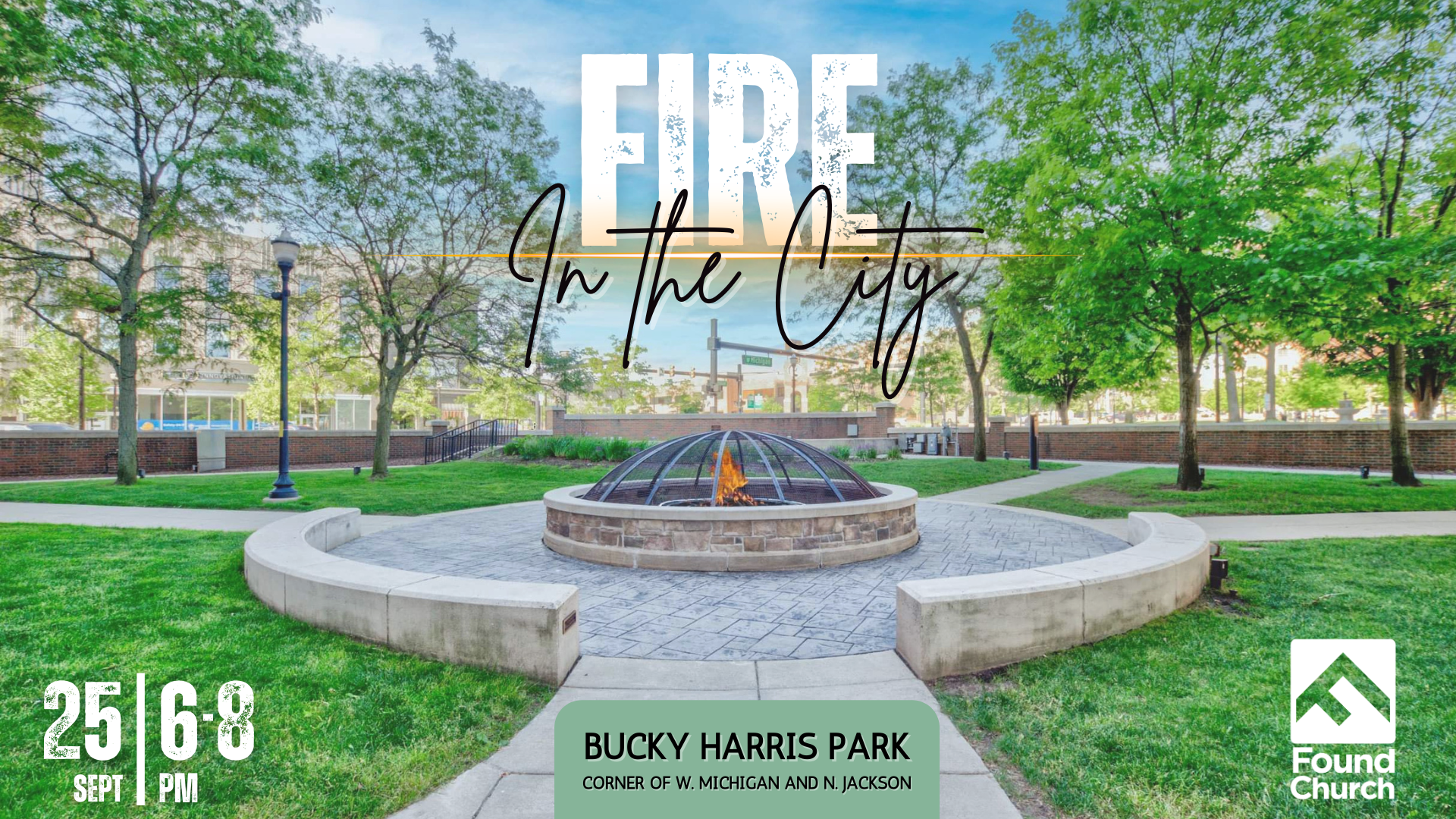 Fire in the City worship night in Downtown Jackson hosted by Found Church